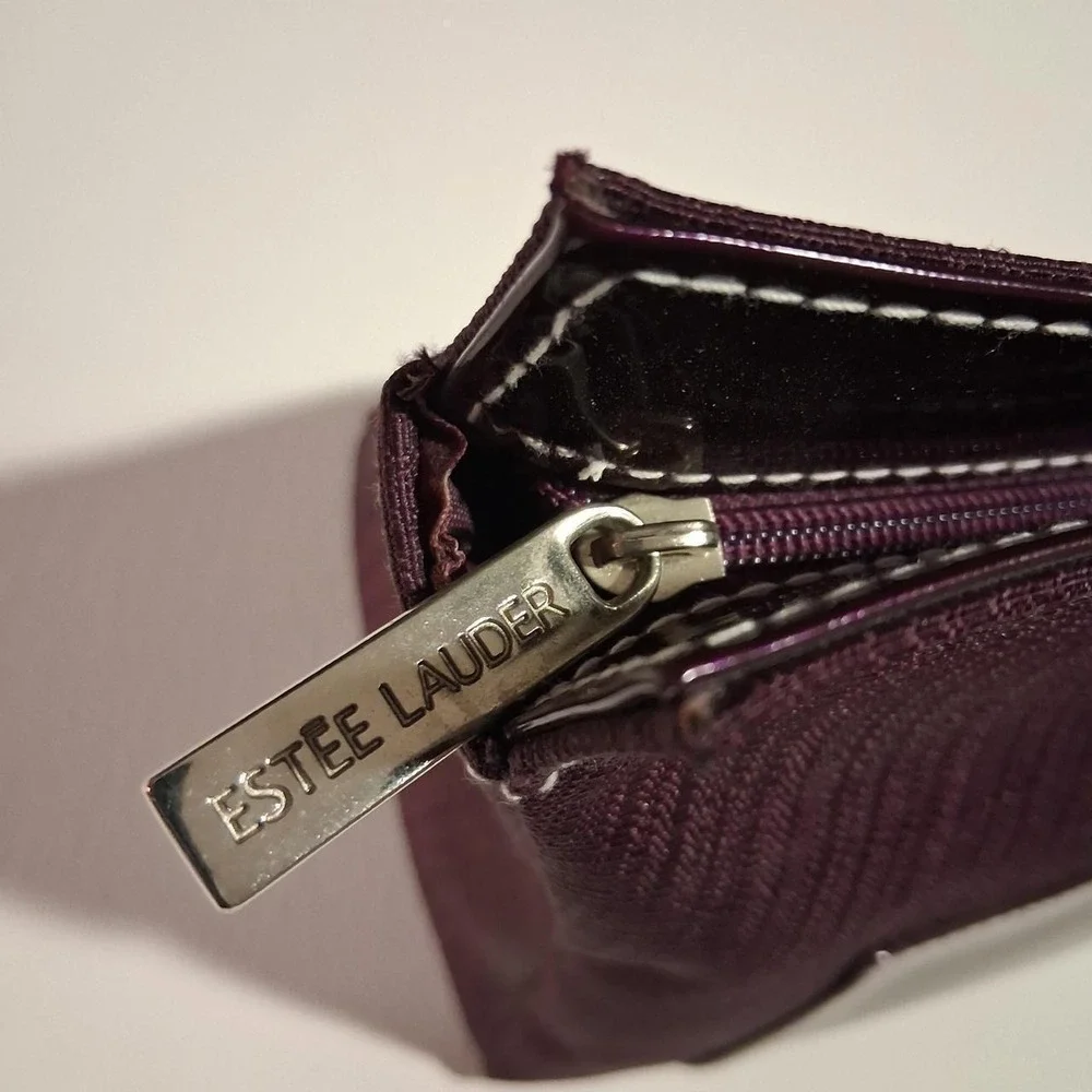 Womens Estee Lauder purple/ cranberry color makeup bag new beautiful color